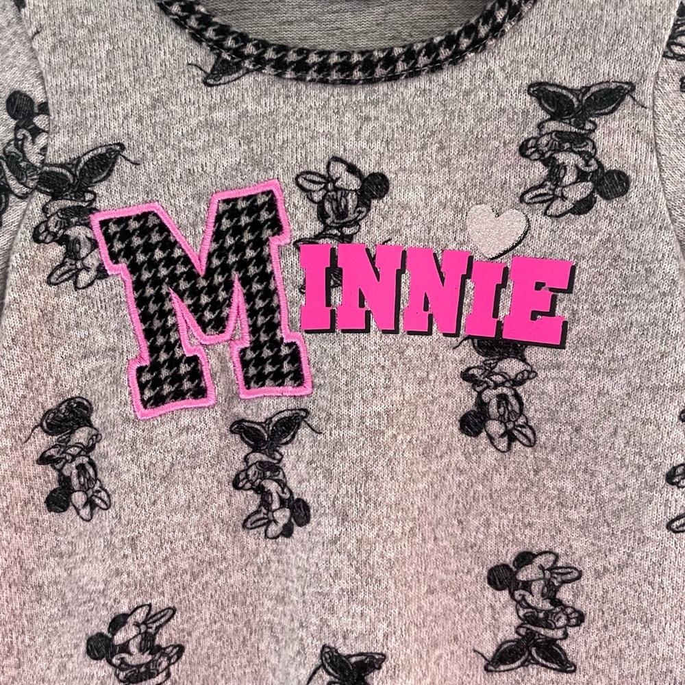 4/$20💥Minnie Mouse Slub Knit Sweater, Bright Pink, Embroidery, Soft & Flared